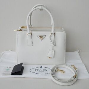 Prada Galleria Saffiano White Medium Leather Handbag